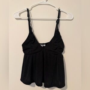 Love Tree Black Shimmer Babydoll Tank Top Small